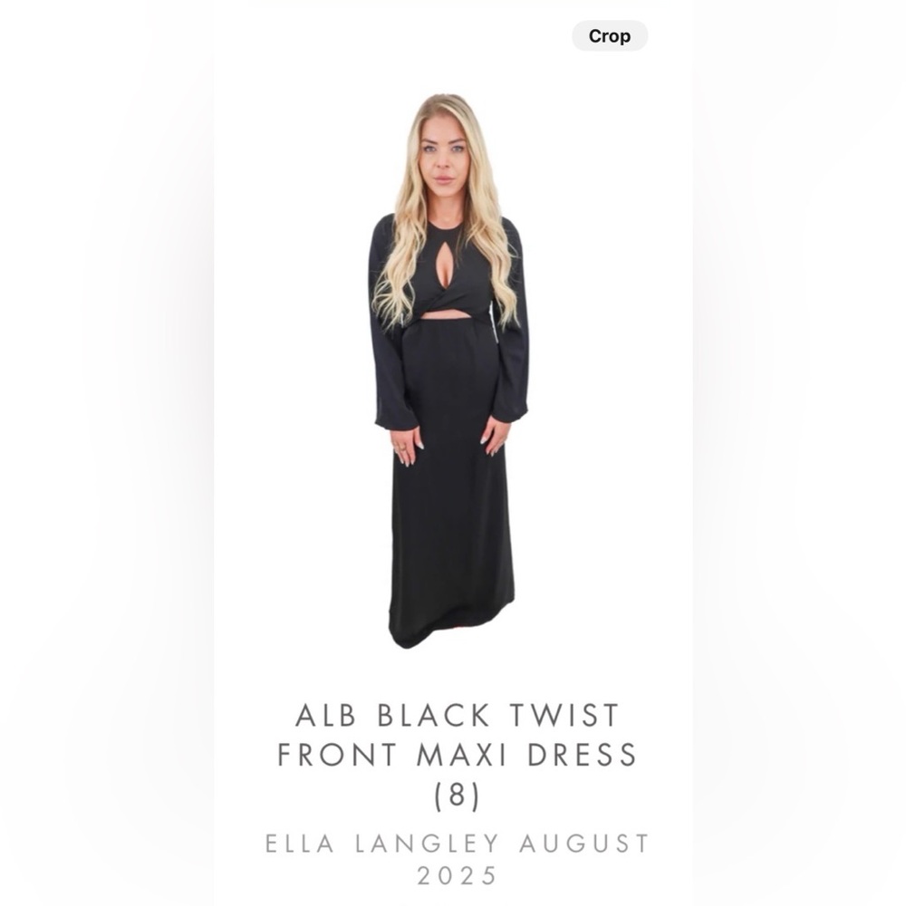 Elegant Black Long Sleeve Dress worn by Ella Langley